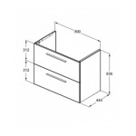 KOMPLEKTAS: Ideal Standard I.Life A vonios spintelė su praustuvu 80cm, Quartz grey matt spalva